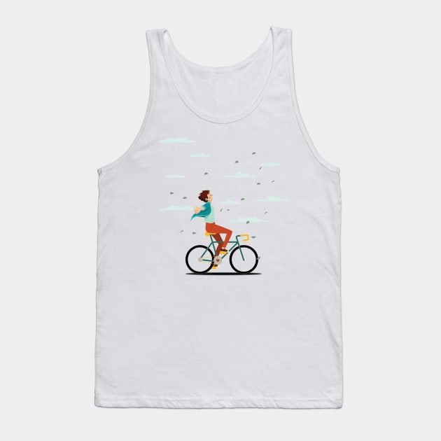 Bicycle riding Tank Top by Cloveer Studio